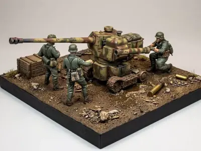 Military Model Collection Dioramas and Figures 10 Piece Pack 3D print model