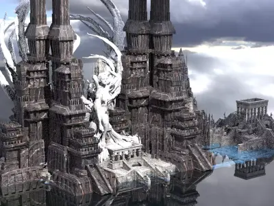 Ancient Egyptian Goddess Towers 3D model