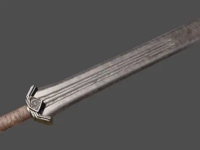 Dwarven Sword Low-poly 3D model