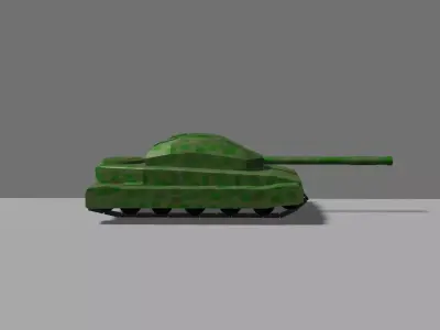 stylized low polygonal tank 3D model