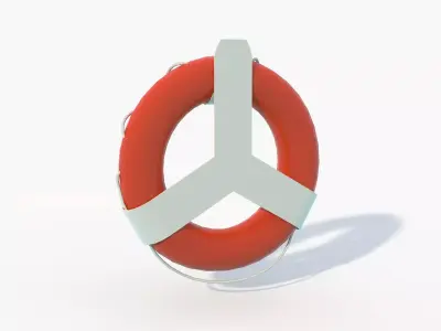 Lifebuoy Low-Poly Low-poly 3D model