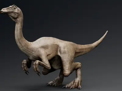 Dinosaur Gallimimus Unreal Engine Project Low-poly 3D model