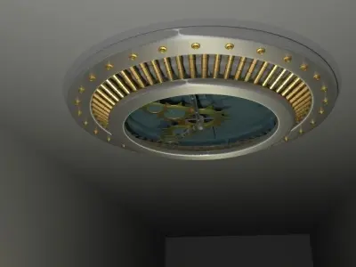 Super circular clock on table Free 3D model