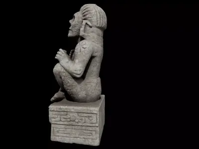 Aztec Stone Statue2 3D model