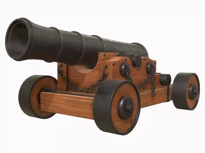 Cannon 4 Low-poly 3D model