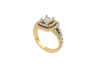 Solitaire Engagement Art Deco Ring 3D print model 83
