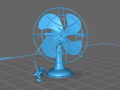 Retro Desk Fan 3D print model