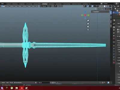 OLD-fantasy snake sword 4k Low-poly 3D model