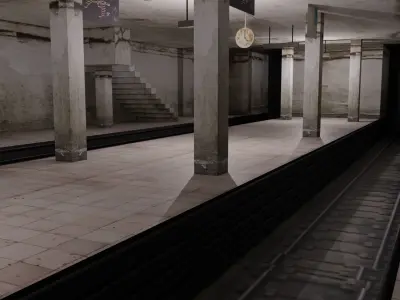 Metro Station Low-poly 3D model purchase