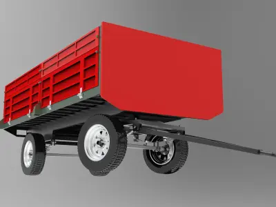 Tractor Trailer Low-poly 3D model
