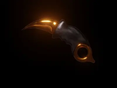 Karambit knife Low-poly 3D model