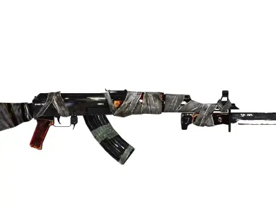 akm riffle Low-poly 3D model