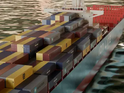 Ionline container ship 3D model