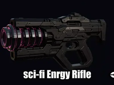 sci fi Enrgy Rifle  3D Static Model Game Ready Low-poly 3D model
