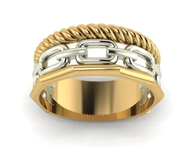 portofino ring with yellow and white gold 3D print model