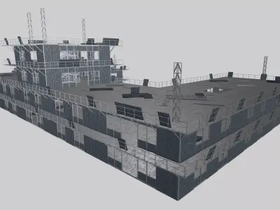 Rusty Metal Steel Construction Building 2 Free 3D model