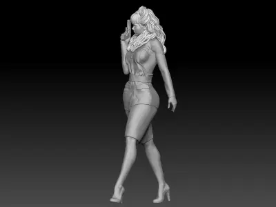 pin up military girl 1 3D print model