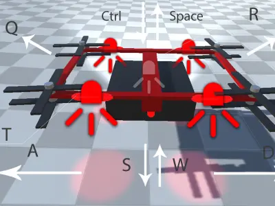 Simple Hover Vehicle Physics Toolkit - Scripts only Low-poly 3D model
