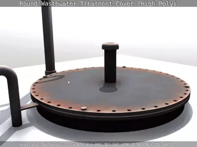 Round Wastewater Treatment Cover High-Poly Version 3D model