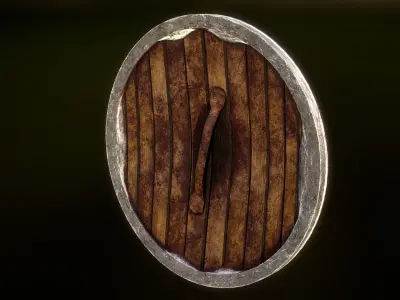 Shield of the Middle Ages Low-poly 3D model