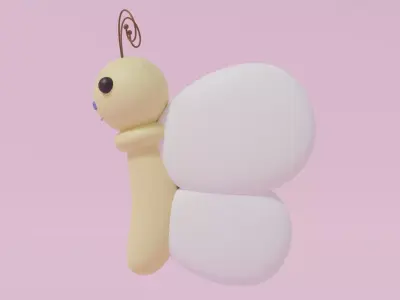 Cartoon Cute Butterfly 5 3D model