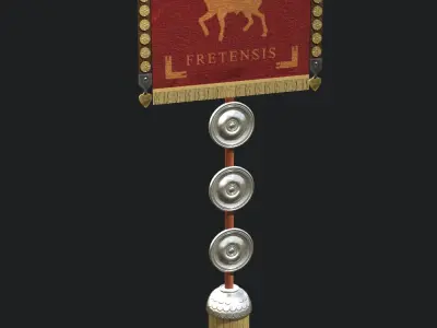 Roman Standard - Legio X Vexillum Low-poly 3D model