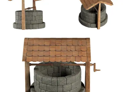 3d model Well pbr Free low-poly 3D model