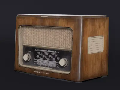 Vintage Retro radio Menuet 6204  Low-poly 3D model