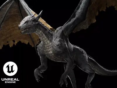 Fantasy Dragon Low-poly 3D model