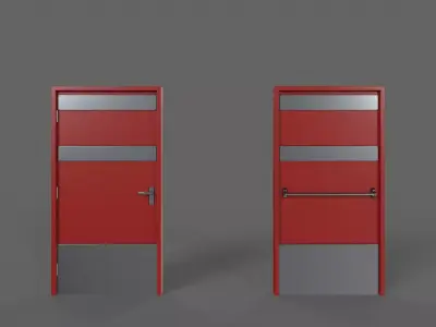PBR Industrial Door B1 Low-poly 3D model