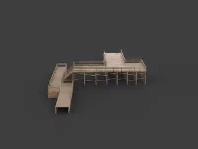 Wooden Walkway  3D model