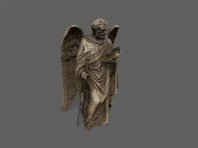 Old Man Statue Low-poly 3D model order