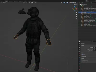 Male Military Outfit 4 Low-poly 3D model