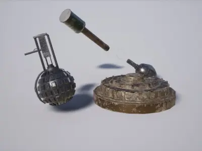Military Grenade Pack Low-poly 3D model