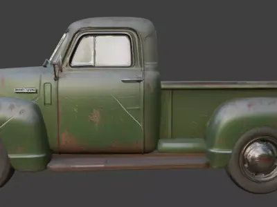 Vintage Rusty Pickup Truck 3D Model 3D model 12