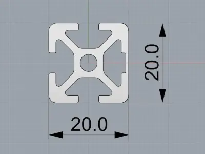 Bosch 20x20 mm N1 groove 5 hires aluminum profil 3D model