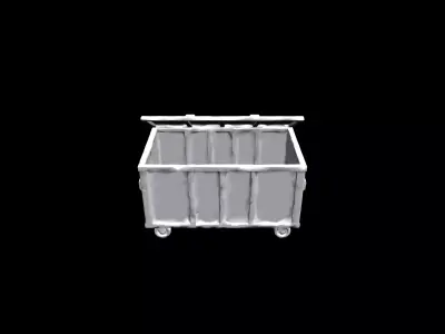 Low Poly Stylized Open Industrial Dumpster Low-poly 3D model