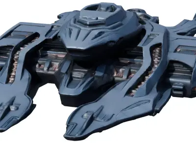 Eclipse Phantom Starship Highpoly PBR 3D model
