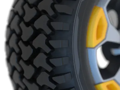 Offroad Tire Wheel Design Rim2 Low-poly 3D model