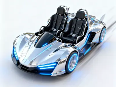 Futuristic Hyper-Coaster Car 3D Model Low-poly 3D model