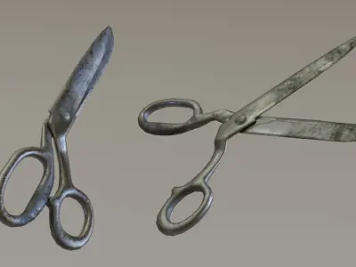 Old Scissors Low-poly 3D model