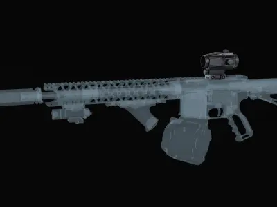 SwampFox Trihawk Tactical Prism Scope Low-poly 3D model