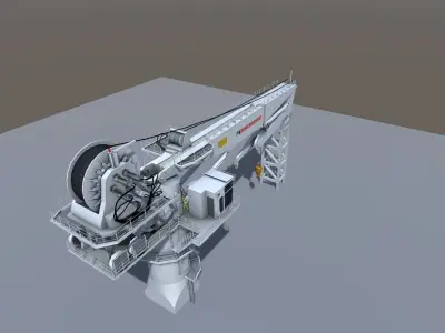 Offshore Vessel Deck Crane low-poly 3d model Low-poly 3D model