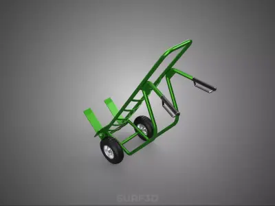 TWO 2 WHEEL HAND TRUCK BARROW HANDTRUCK TROLLEY FORK CART DOLLY 3D model
