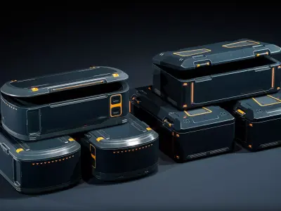 Ammunition Boxes Low-poly 3D model