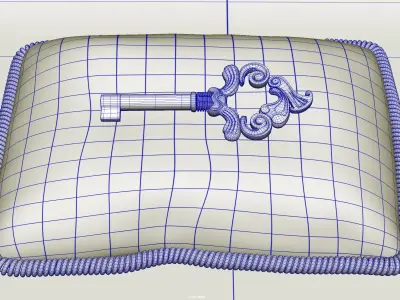 antique key Low-poly 3D model