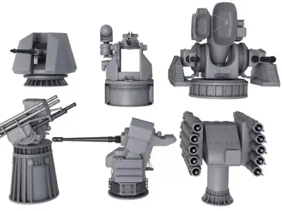 Deck Guns Collection 3D model