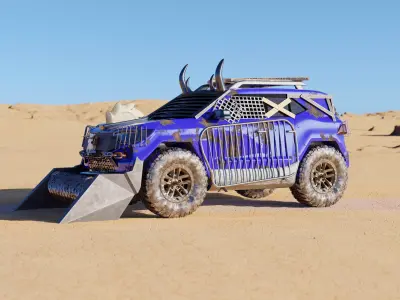 Post Apocalyptic Armored Car - High Poly Model - 4K PBR Textures 3D model