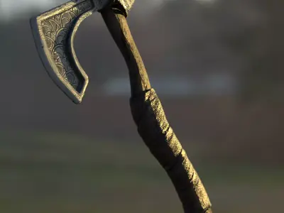 Game Ready Scandinavian Axe Melee Weapon Low-poly 3D model