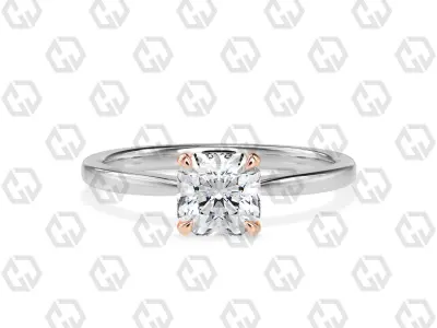 Ring 160 Radiant shape with hidden signature diamond both side 3D print model